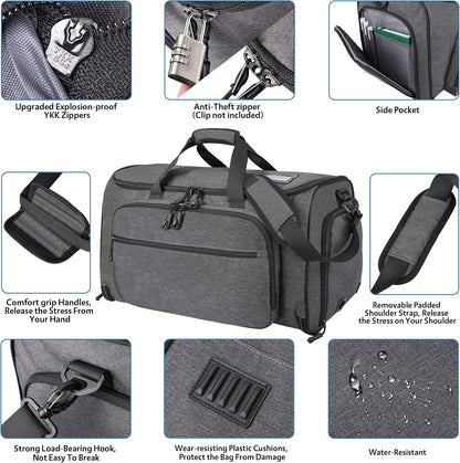 Travel Garment Duffle Bag with Laptop Compartment, RFID Blocking Convertible Suit Bag Name Tap Pocket Carry On 2 in 1 Hanging Suit Travel Duffel Work Pouch