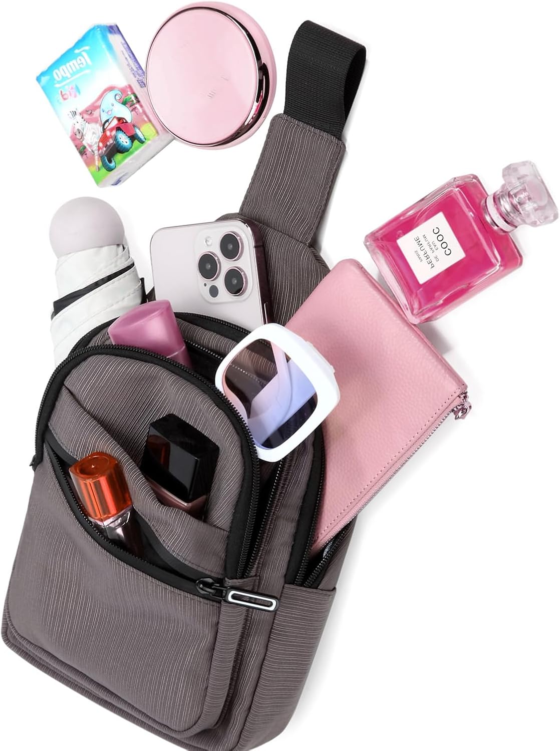 AOSTIHOT Small Sling Backpack Crossbody Sling Bag for Women Men, Casual Chest Daypack Cross Body