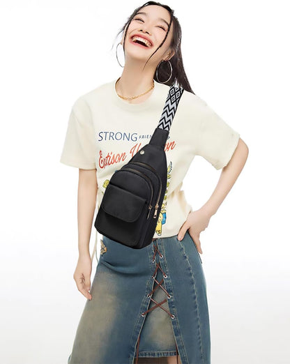AOSTIHOT Small Sling Backpack Crossbody Sling Bag for Women Men, Casual Chest Daypack Cross Body