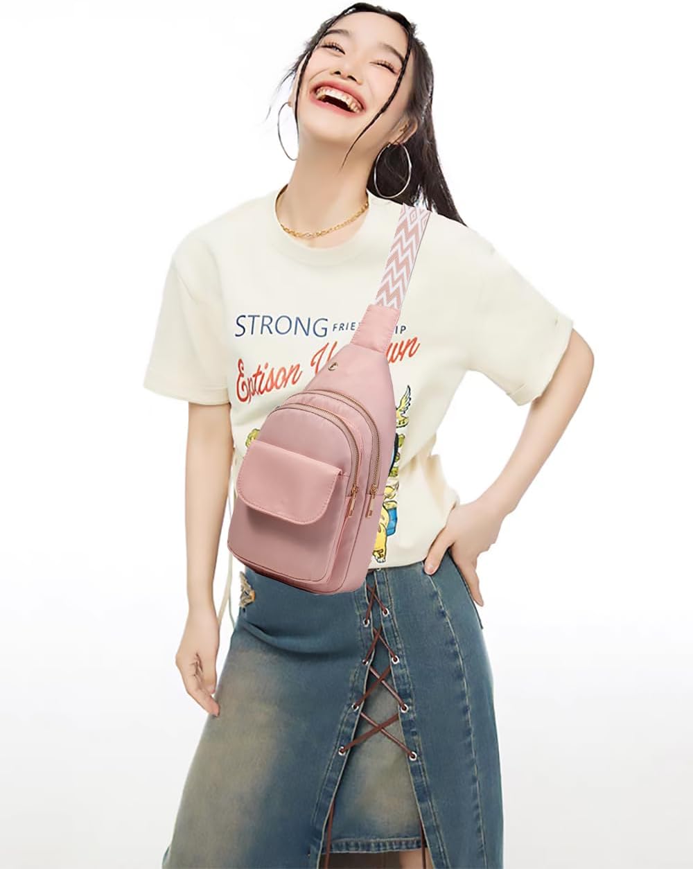 AOSTIHOT Small Sling Backpack Crossbody Sling Bag for Women Men, Casual Chest Daypack Cross Body