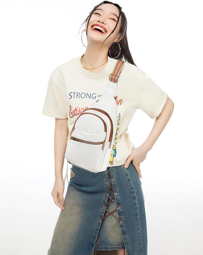 AOSTIHOT Small Sling Backpack Crossbody Sling Bag for Women Men, Casual Chest Daypack Cross Body