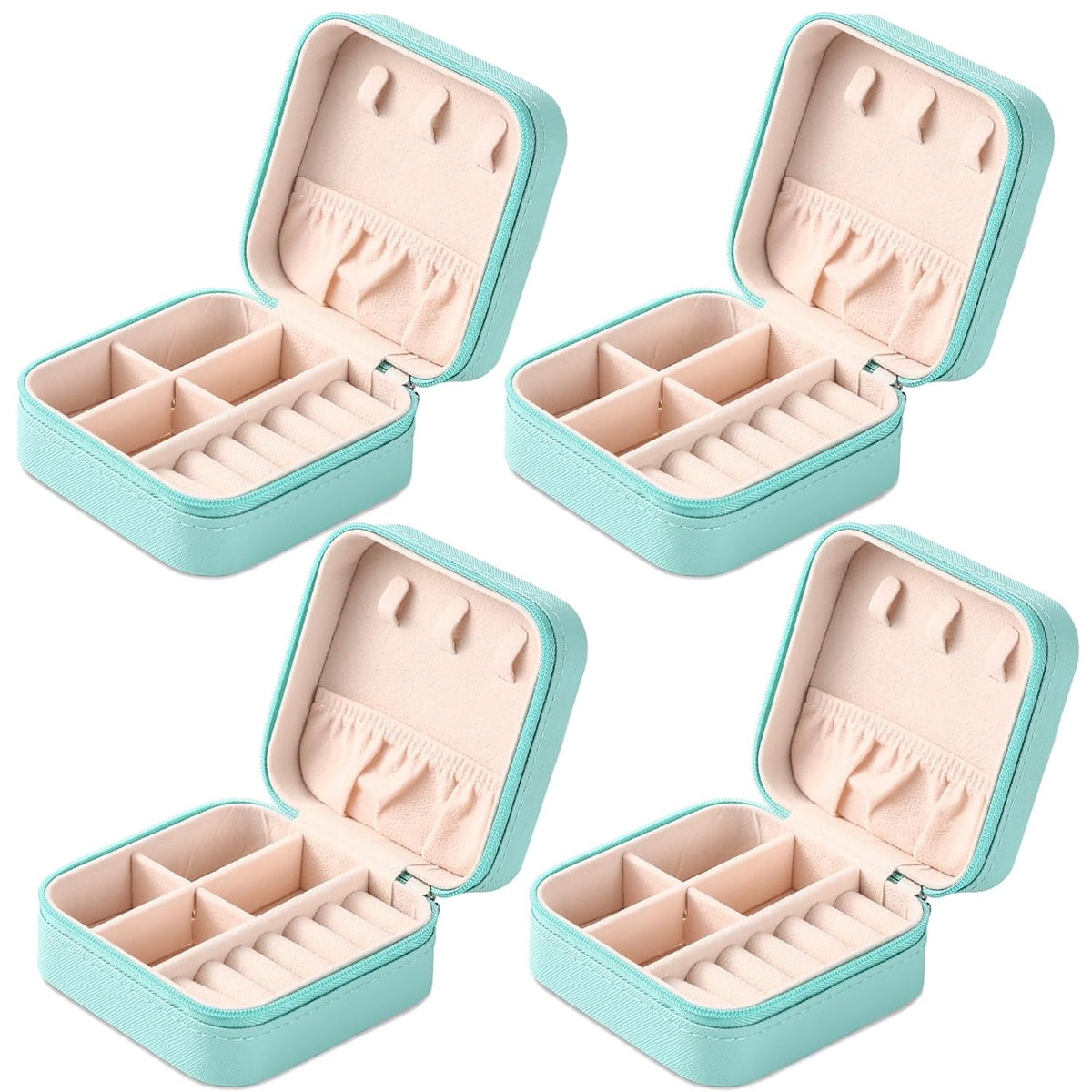 Portable Travel Mini Jewelry Box Leather Jewellery Ring Organizer Case Storage Gift Box Girls Women (black).