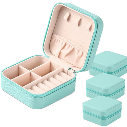 Portable Travel Mini Jewelry Box Leather Jewellery Ring Organizer Case Storage Gift Box Girls Women (black).