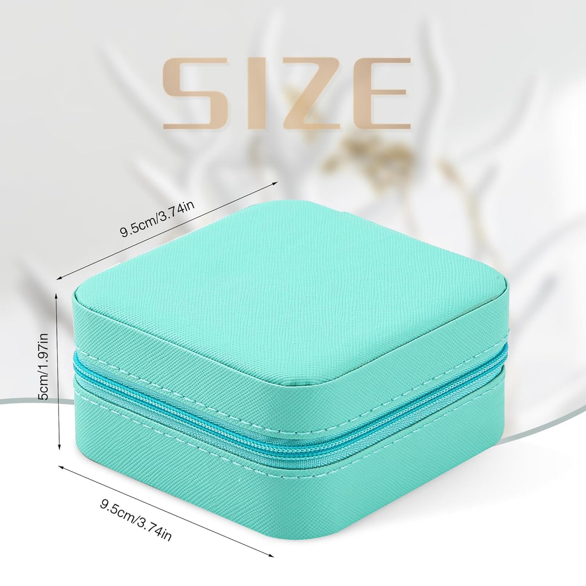 Portable Travel Mini Jewelry Box Leather Jewellery Ring Organizer Case Storage Gift Box Girls Women (black).