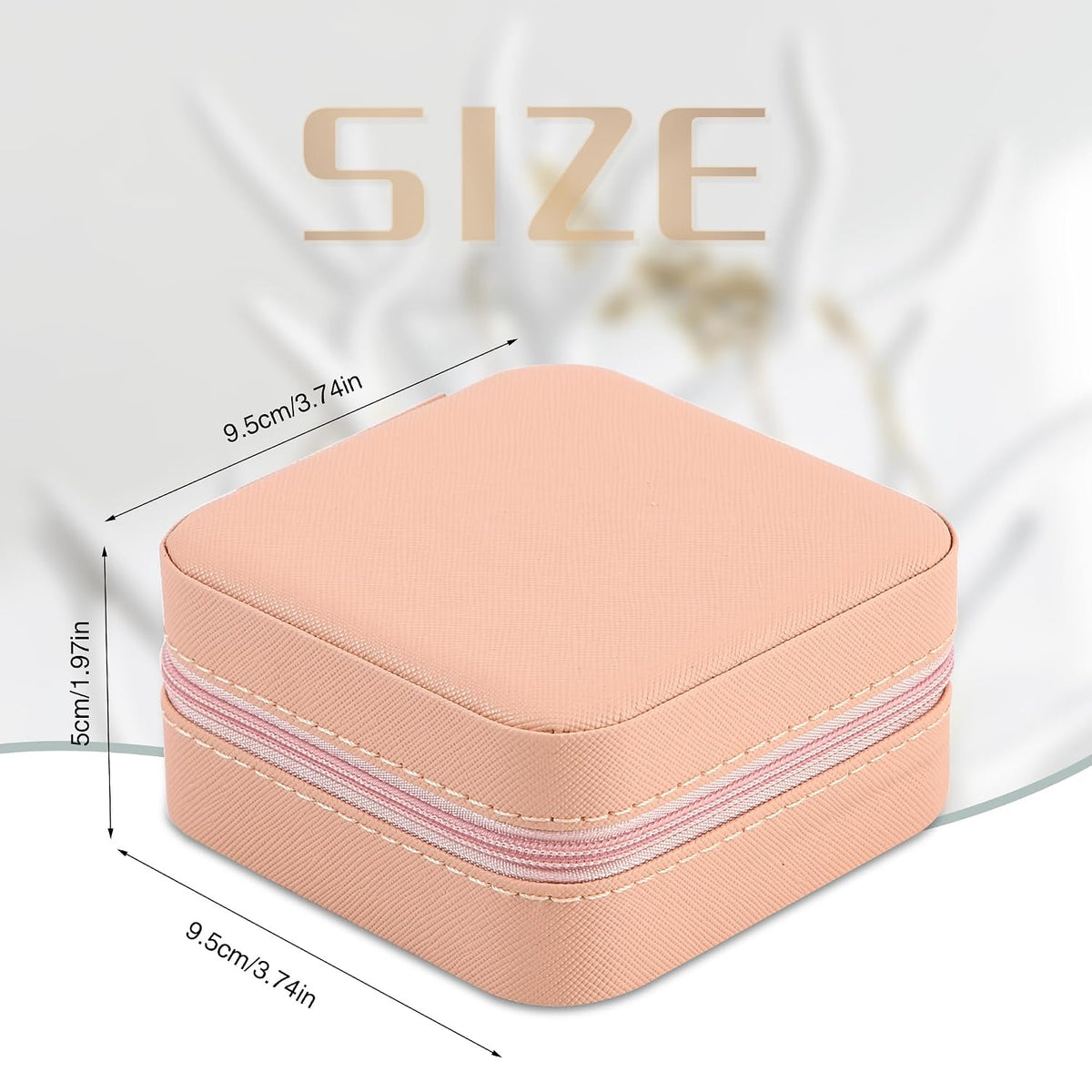 Portable Travel Mini Jewelry Box Leather Jewellery Ring Organizer Case Storage Gift Box Girls Women (black).