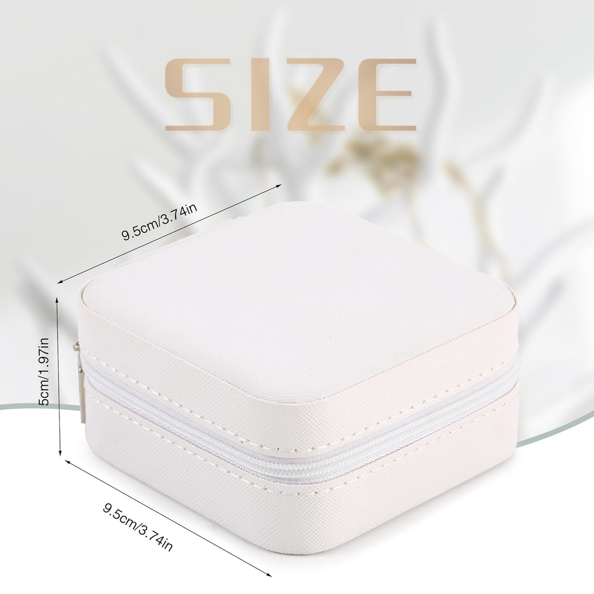Portable Travel Mini Jewelry Box Leather Jewellery Ring Organizer Case Storage Gift Box Girls Women (black).