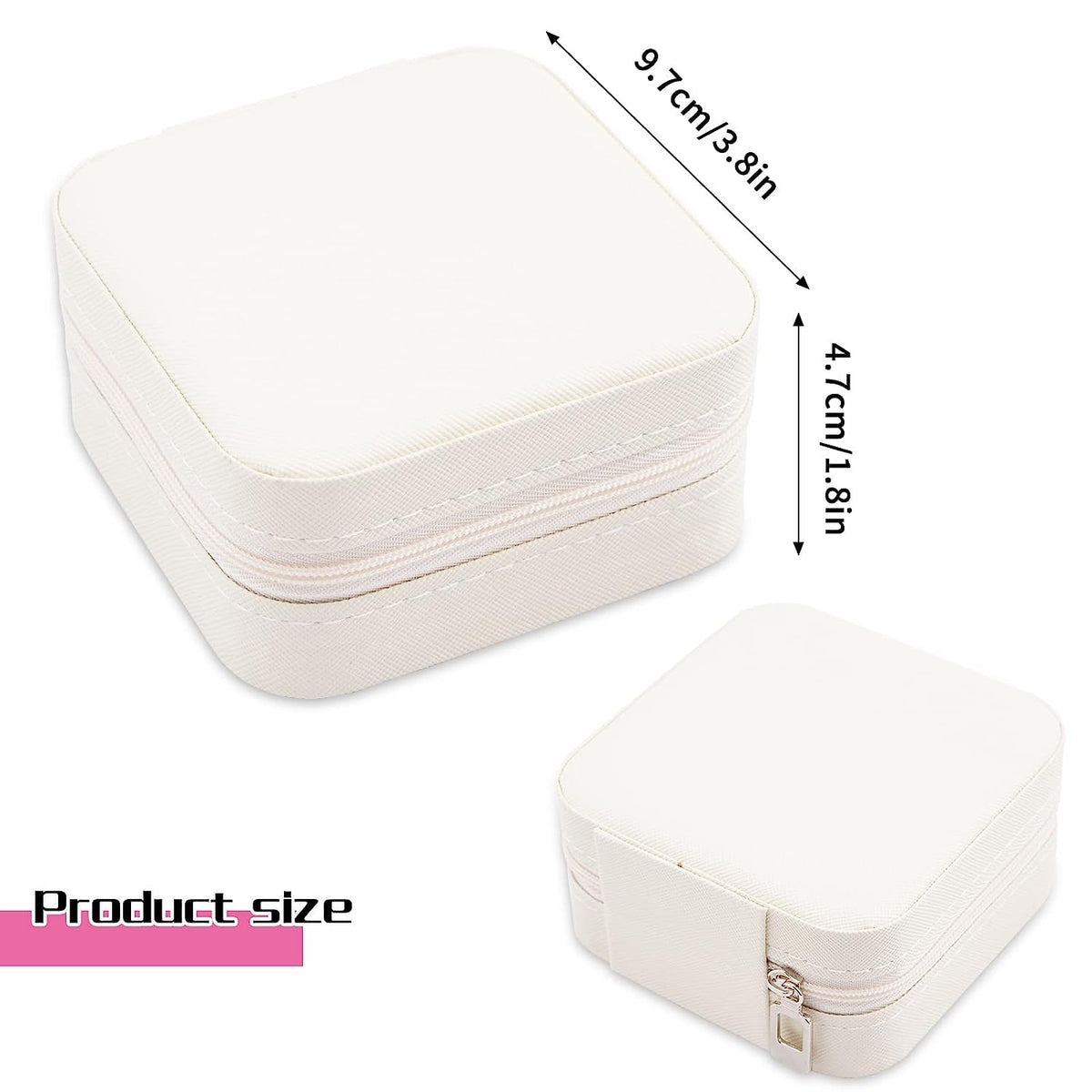 Portable Travel Mini Jewelry Box Leather Jewellery Ring Organizer Case Storage Gift Box Girls Women (black).