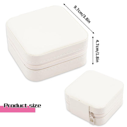 Portable Travel Mini Jewelry Box Leather Jewellery Ring Organizer Case Storage Gift Box Girls Women (black).