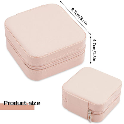 Portable Travel Mini Jewelry Box Leather Jewellery Ring Organizer Case Storage Gift Box Girls Women (black).