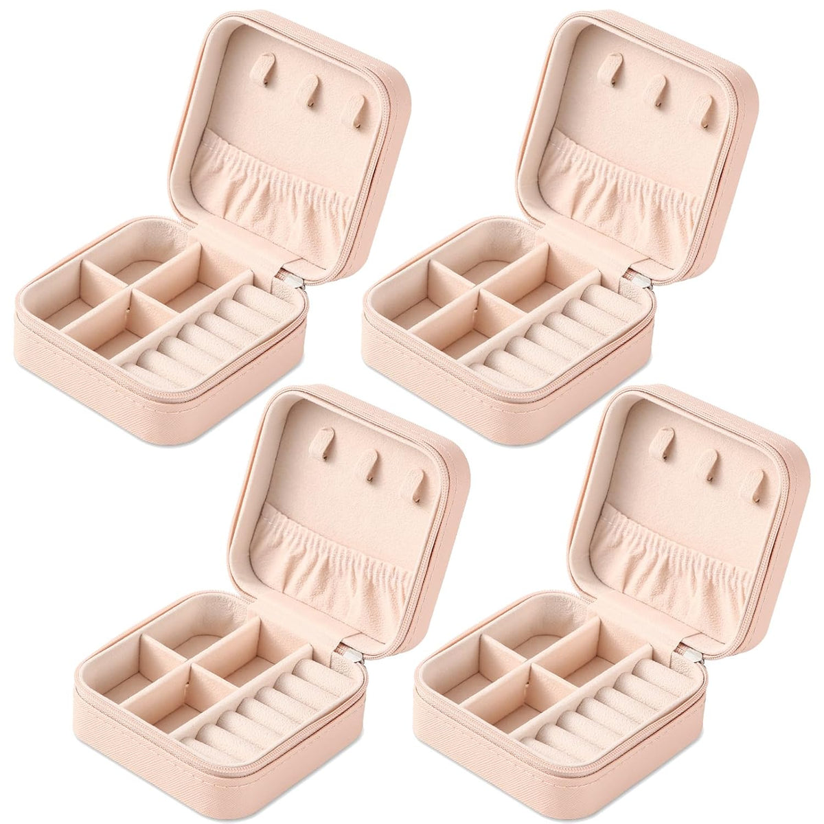 Portable Travel Mini Jewelry Box Leather Jewellery Ring Organizer Case Storage Gift Box Girls Women (black).