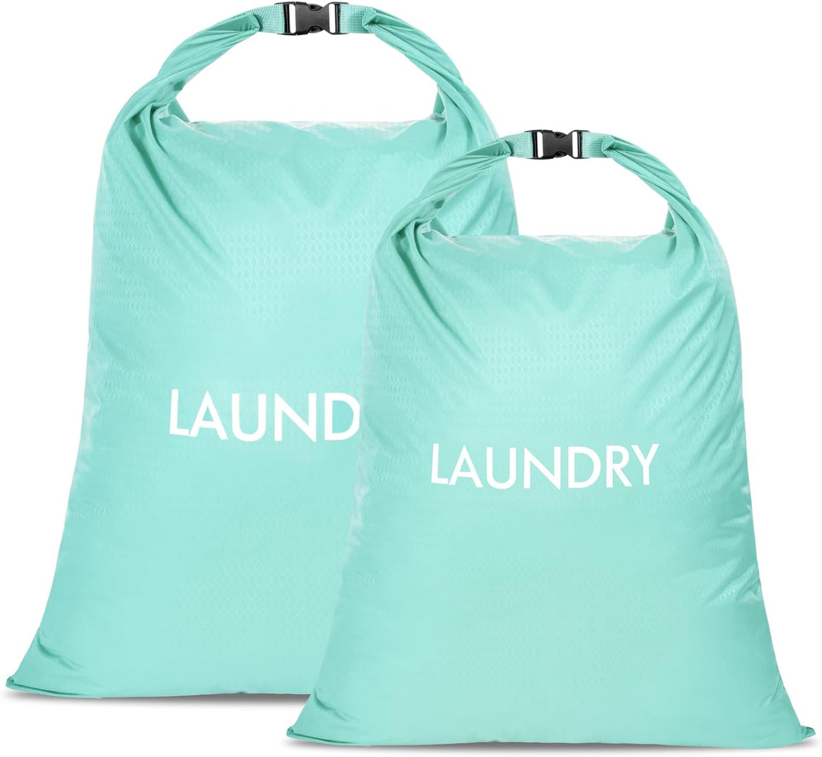 2 Pack Waterproof Travel Laundry Bag Set, Roll-Top Wet Dry Bag for Odor Control & Separating Dirty Clothes, Packable Space Saver Organizer for Gym, Swimming & Cruise Suitcases