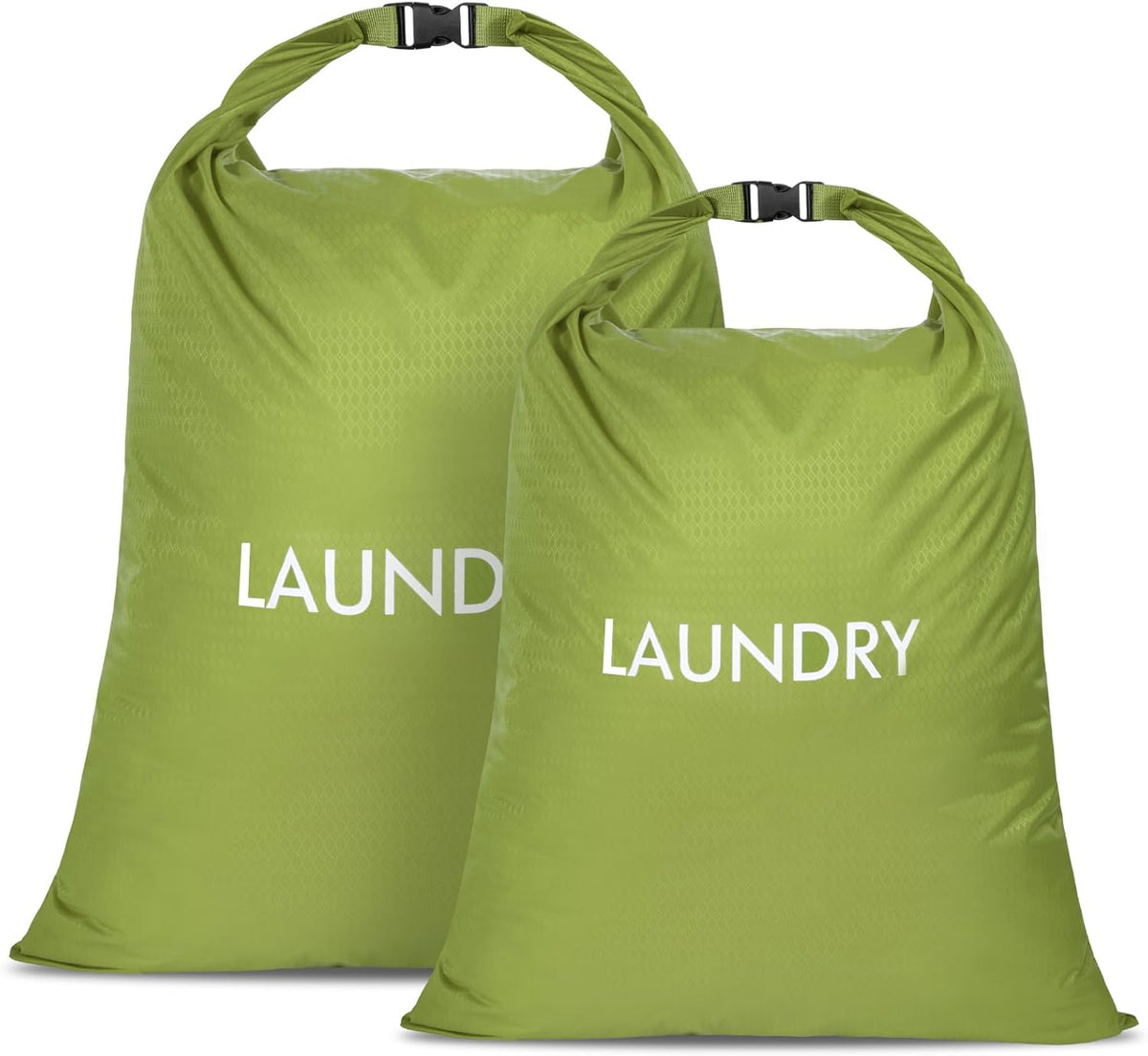 2 Pack Waterproof Travel Laundry Bag Set, Roll-Top Wet Dry Bag for Odor Control & Separating Dirty Clothes, Packable Space Saver Organizer for Gym, Swimming & Cruise Suitcases
