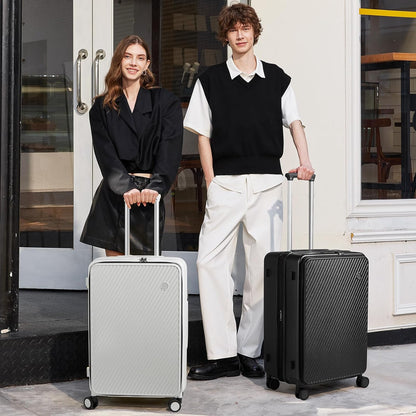 20 Inch Expandable Carry On Luggage PC Hard Shell Suitcase Top Opening Rolling Travel Suitcases with Spinner Wheels & TSA Lock, Smoke White