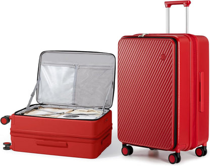 20 Inch Expandable Carry On Luggage PC Hard Shell Suitcase Top Opening Rolling Travel Suitcases with Spinner Wheels & TSA Lock, Smoke White