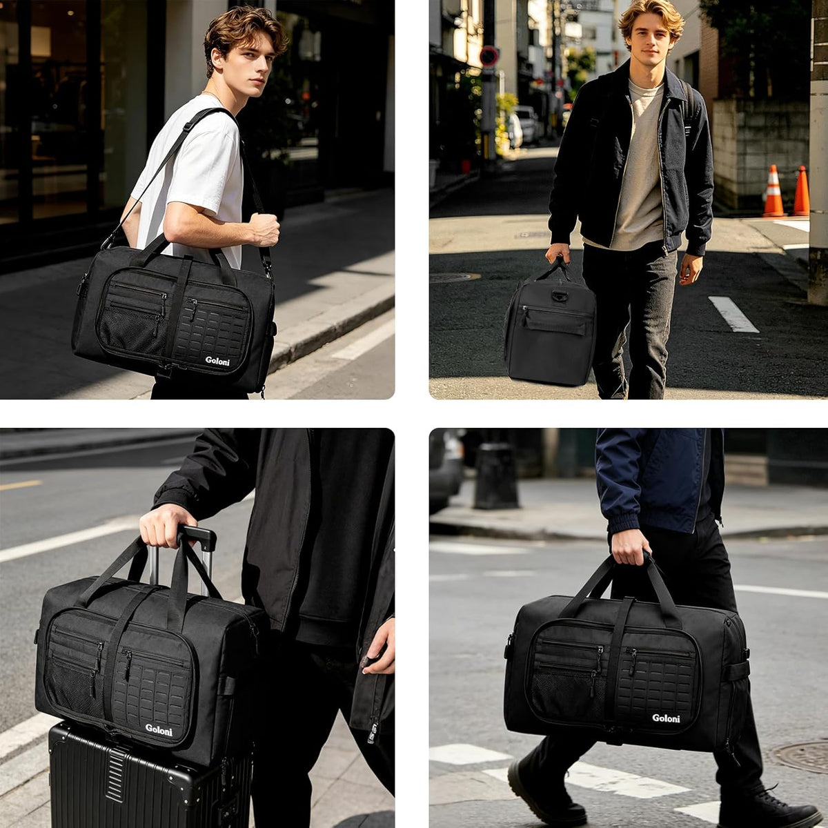Foldable Travel Duffle Bag for Men Women, Waterproof with Shoe Compartment, 80L 120L Large Collapsible Luggage Bag, Lightweight Packable Duffel for Travel Sports Gym Airline Carry On Checked Bag