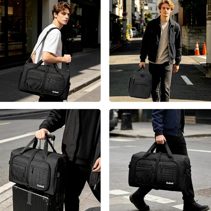 Foldable Travel Duffle Bag for Men Women, Waterproof with Shoe Compartment, 80L 120L Large Collapsible Luggage Bag, Lightweight Packable Duffel for Travel Sports Gym Airline Carry On Checked Bag