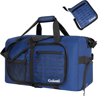 Foldable Travel Duffle Bag for Men Women, Waterproof with Shoe Compartment, 80L 120L Large Collapsible Luggage Bag, Lightweight Packable Duffel for Travel Sports Gym Airline Carry On Checked Bag