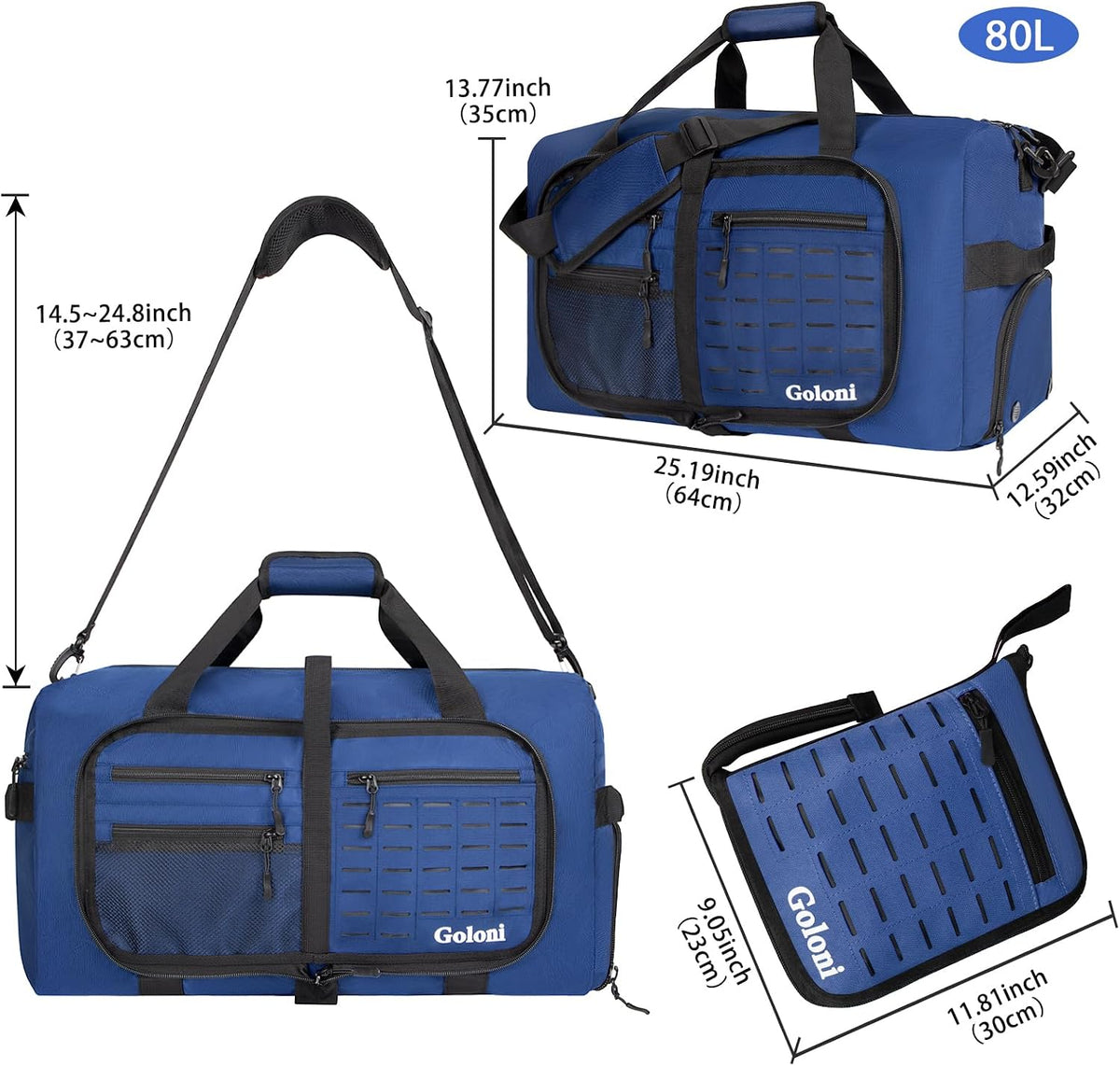 Foldable Travel Duffle Bag for Men Women, Waterproof with Shoe Compartment, 80L 120L Large Collapsible Luggage Bag, Lightweight Packable Duffel for Travel Sports Gym Airline Carry On Checked Bag