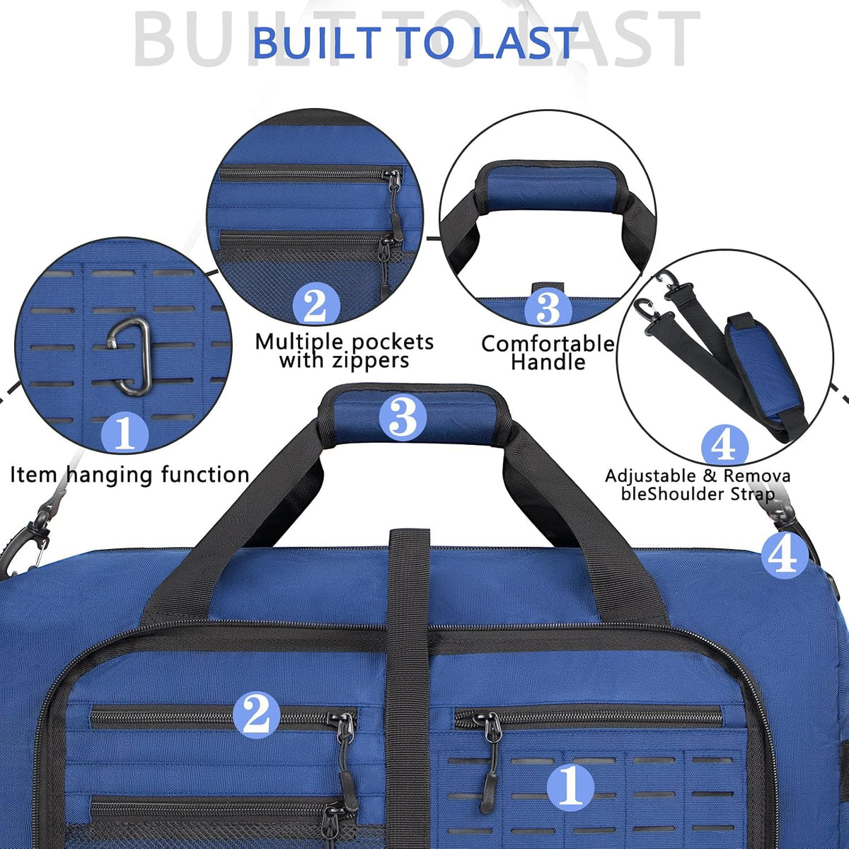 Foldable Travel Duffle Bag for Men Women, Waterproof with Shoe Compartment, 80L 120L Large Collapsible Luggage Bag, Lightweight Packable Duffel for Travel Sports Gym Airline Carry On Checked Bag