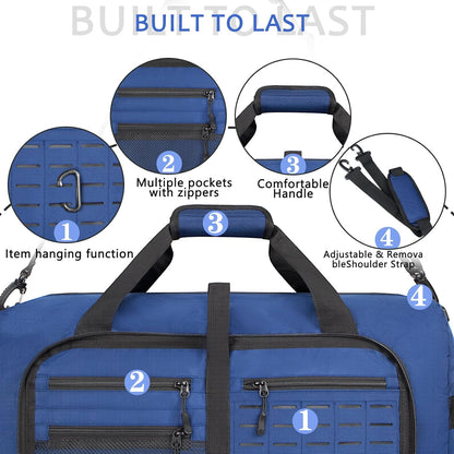 Foldable Travel Duffle Bag for Men Women, Waterproof with Shoe Compartment, 80L 120L Large Collapsible Luggage Bag, Lightweight Packable Duffel for Travel Sports Gym Airline Carry On Checked Bag