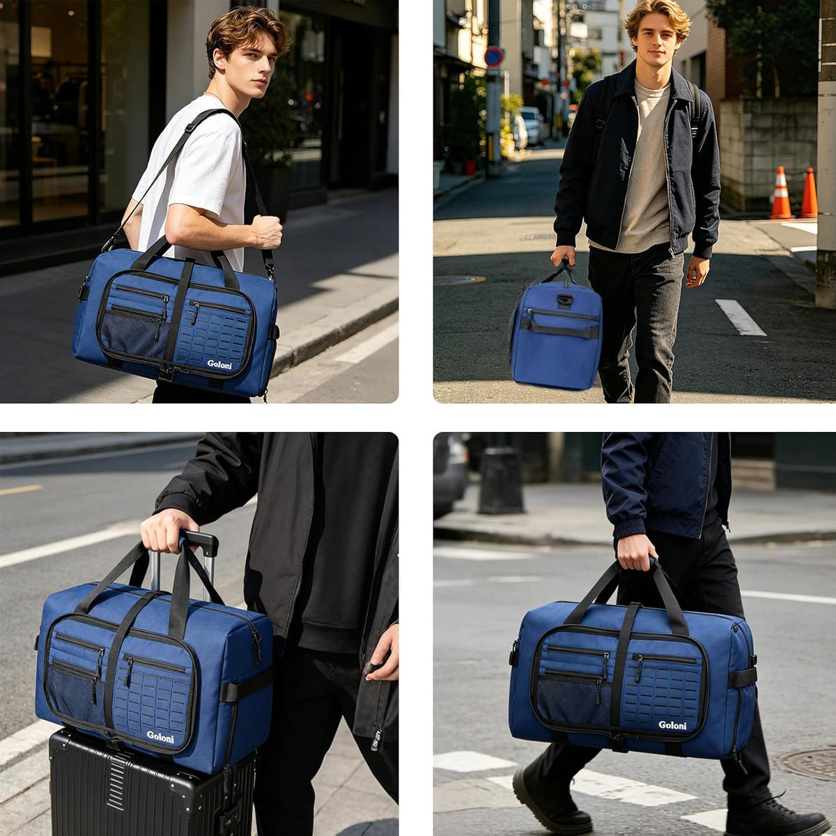 Foldable Travel Duffle Bag for Men Women, Waterproof with Shoe Compartment, 80L 120L Large Collapsible Luggage Bag, Lightweight Packable Duffel for Travel Sports Gym Airline Carry On Checked Bag