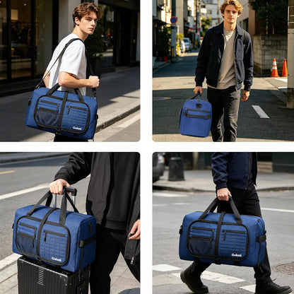Foldable Travel Duffle Bag for Men Women, Waterproof with Shoe Compartment, 80L 120L Large Collapsible Luggage Bag, Lightweight Packable Duffel for Travel Sports Gym Airline Carry On Checked Bag