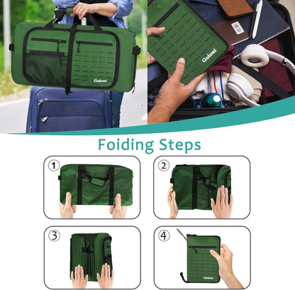 Foldable Travel Duffle Bag for Men Women, Waterproof with Shoe Compartment, 80L 120L Large Collapsible Luggage Bag, Lightweight Packable Duffel for Travel Sports Gym Airline Carry On Checked Bag