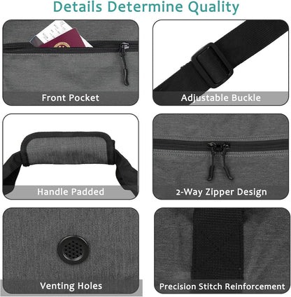 Foldable Travel Duffle Bag for Men Women, Waterproof with Shoe Compartment, 80L 120L Large Collapsible Luggage Bag, Lightweight Packable Duffel for Travel Sports Gym Airline Carry On Checked Bag
