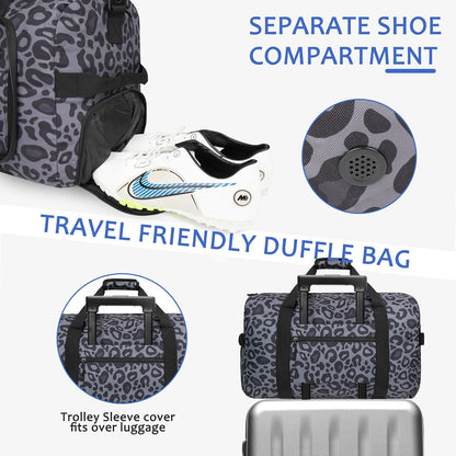 Foldable Travel Duffle Bag for Men Women, Waterproof with Shoe Compartment, 80L 120L Large Collapsible Luggage Bag, Lightweight Packable Duffel for Travel Sports Gym Airline Carry On Checked Bag