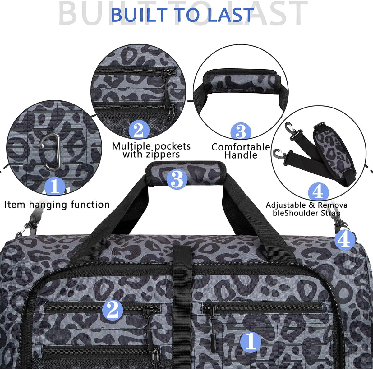 Foldable Travel Duffle Bag for Men Women, Waterproof with Shoe Compartment, 80L 120L Large Collapsible Luggage Bag, Lightweight Packable Duffel for Travel Sports Gym Airline Carry On Checked Bag