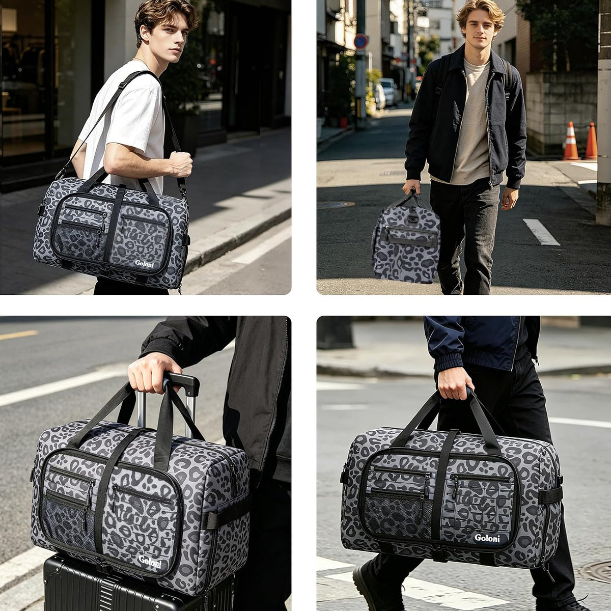 Foldable Travel Duffle Bag for Men Women, Waterproof with Shoe Compartment, 80L 120L Large Collapsible Luggage Bag, Lightweight Packable Duffel for Travel Sports Gym Airline Carry On Checked Bag