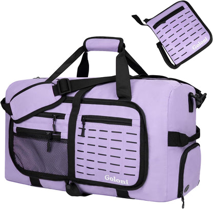 Foldable Travel Duffle Bag for Men Women, Waterproof with Shoe Compartment, 80L 120L Large Collapsible Luggage Bag, Lightweight Packable Duffel for Travel Sports Gym Airline Carry On Checked Bag