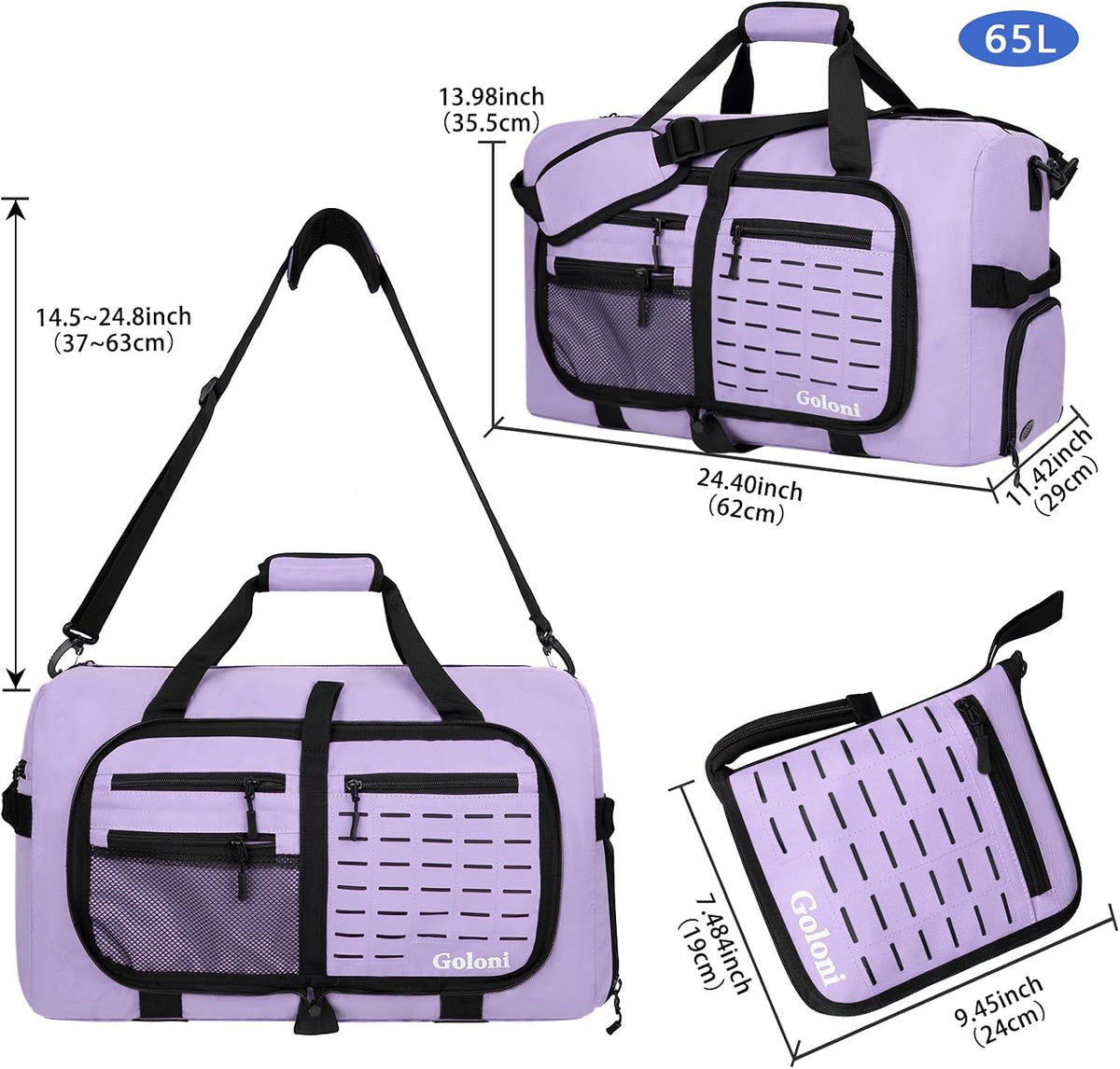 Foldable Travel Duffle Bag for Men Women, Waterproof with Shoe Compartment, 80L 120L Large Collapsible Luggage Bag, Lightweight Packable Duffel for Travel Sports Gym Airline Carry On Checked Bag