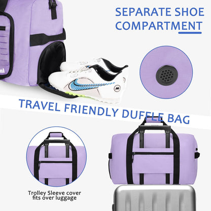 Foldable Travel Duffle Bag for Men Women, Waterproof with Shoe Compartment, 80L 120L Large Collapsible Luggage Bag, Lightweight Packable Duffel for Travel Sports Gym Airline Carry On Checked Bag