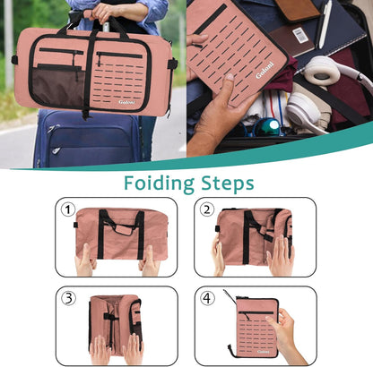 Foldable Travel Duffle Bag for Men Women, Waterproof with Shoe Compartment, 80L 120L Large Collapsible Luggage Bag, Lightweight Packable Duffel for Travel Sports Gym Airline Carry On Checked Bag