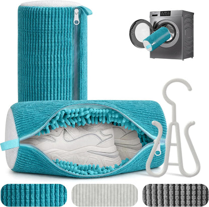 2 Pack Heavy Duty Shoe Wash Bags, 440g Reusable Sneaker Laundry Bags with Auto-Lock Zipper for Sneakers, Slippers & Boots – New2026