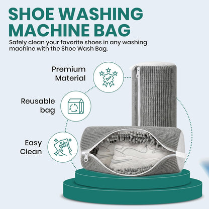 2 Pack Heavy Duty Shoe Wash Bags, 440g Reusable Sneaker Laundry Bags with Auto-Lock Zipper for Sneakers, Slippers & Boots – New2026