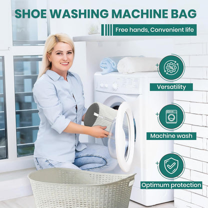 2 Pack Heavy Duty Shoe Wash Bags, 440g Reusable Sneaker Laundry Bags with Auto-Lock Zipper for Sneakers, Slippers & Boots – New2026