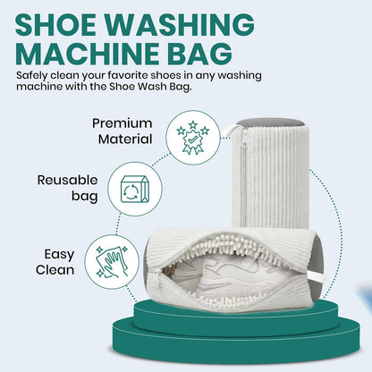 2 Pack Heavy Duty Shoe Wash Bags, 440g Reusable Sneaker Laundry Bags with Auto-Lock Zipper for Sneakers, Slippers & Boots – New2026