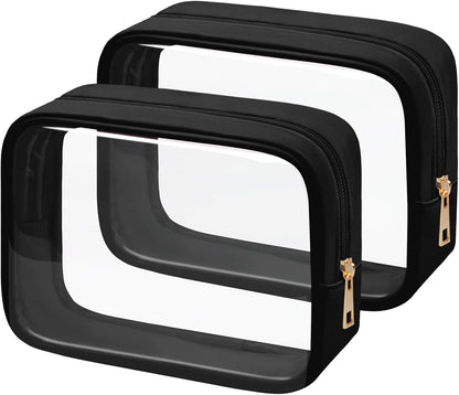 TSA Toiletry Bag Clear Makeup Bag Travel Essentials Cosmetic Bag for Men and Women Green 2Pcs