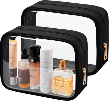 TSA Toiletry Bag Clear Makeup Bag Travel Essentials Cosmetic Bag for Men and Women Green 2Pcs