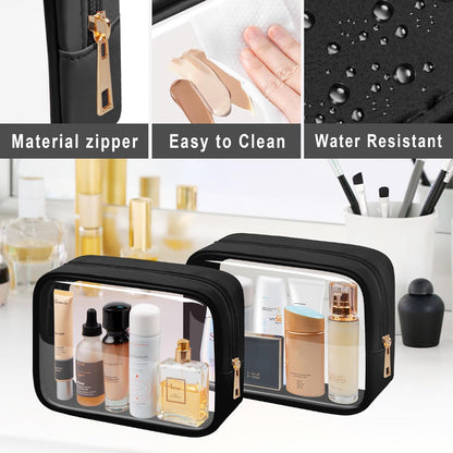 TSA Toiletry Bag Clear Makeup Bag Travel Essentials Cosmetic Bag for Men and Women Green 2Pcs