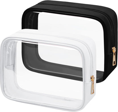 TSA Toiletry Bag Clear Makeup Bag Travel Essentials Cosmetic Bag for Men and Women Green 2Pcs