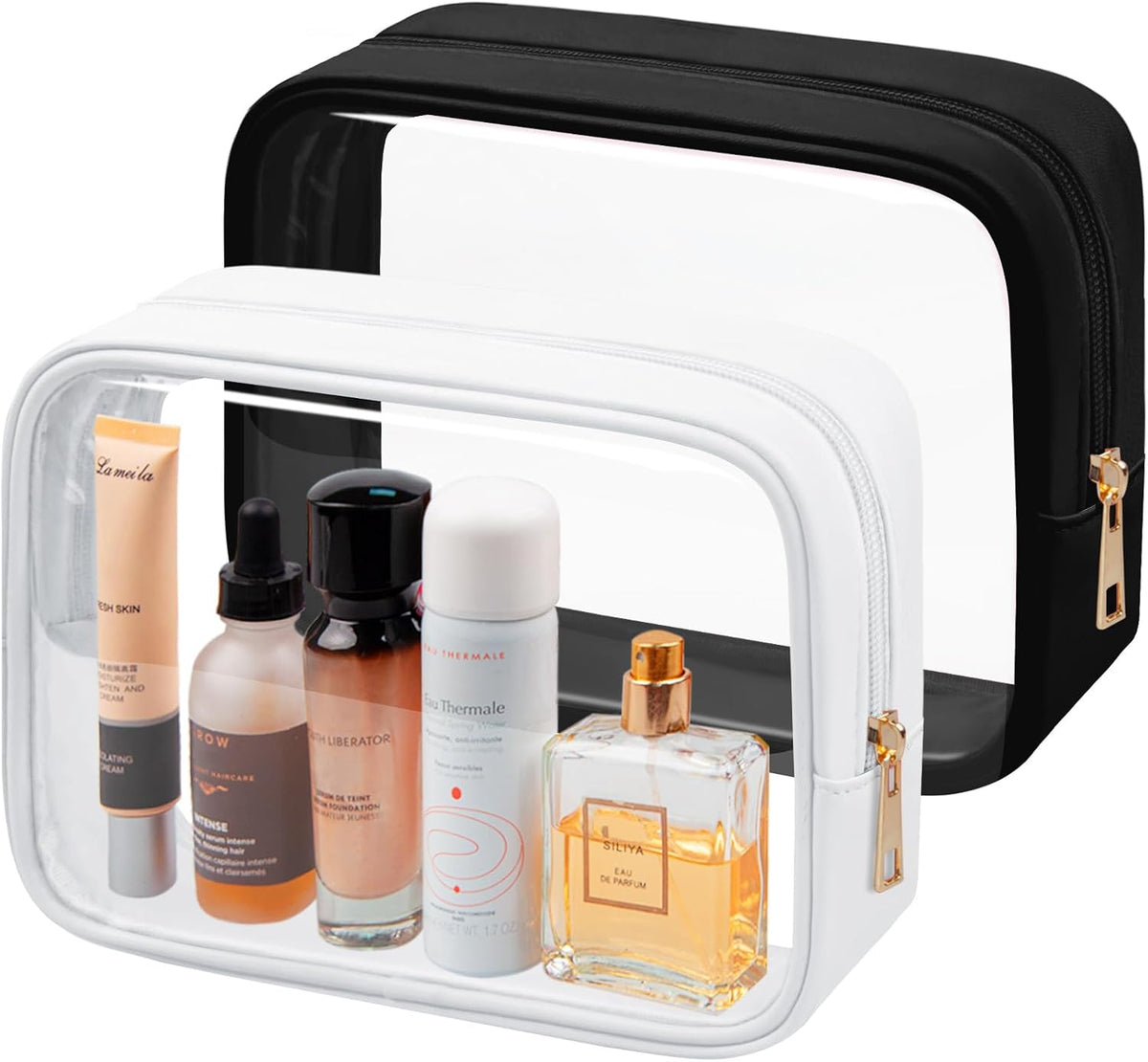TSA Toiletry Bag Clear Makeup Bag Travel Essentials Cosmetic Bag for Men and Women Green 2Pcs