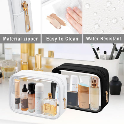 TSA Toiletry Bag Clear Makeup Bag Travel Essentials Cosmetic Bag for Men and Women Green 2Pcs