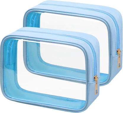 TSA Toiletry Bag Clear Makeup Bag Travel Essentials Cosmetic Bag for Men and Women Green 2Pcs
