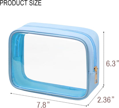 TSA Toiletry Bag Clear Makeup Bag Travel Essentials Cosmetic Bag for Men and Women Green 2Pcs
