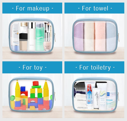 TSA Toiletry Bag Clear Makeup Bag Travel Essentials Cosmetic Bag for Men and Women Green 2Pcs