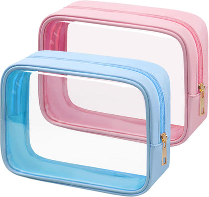 TSA Toiletry Bag Clear Makeup Bag Travel Essentials Cosmetic Bag for Men and Women Green 2Pcs