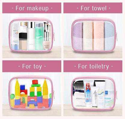 TSA Toiletry Bag Clear Makeup Bag Travel Essentials Cosmetic Bag for Men and Women Green 2Pcs